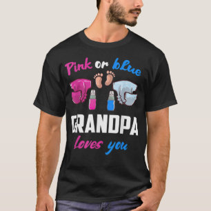 Pink oder Blau Opa liebt dich Geschlecht enthüllun T-Shirt