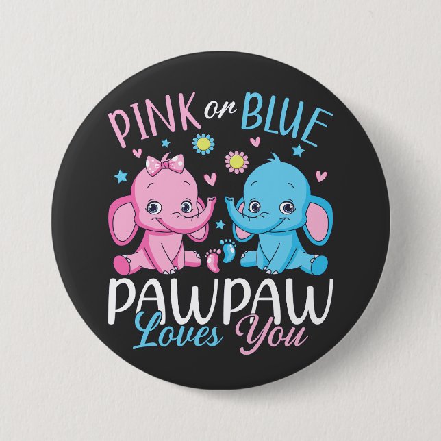 Pink oder blau pawpaw Lieben Sie Elephant Baby Rou Button (Vorderseite)