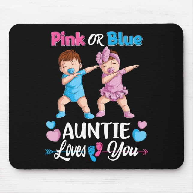 Pink oder Blau Tante liebt Babys Geschlechtsenthül Mousepad (Vorne)