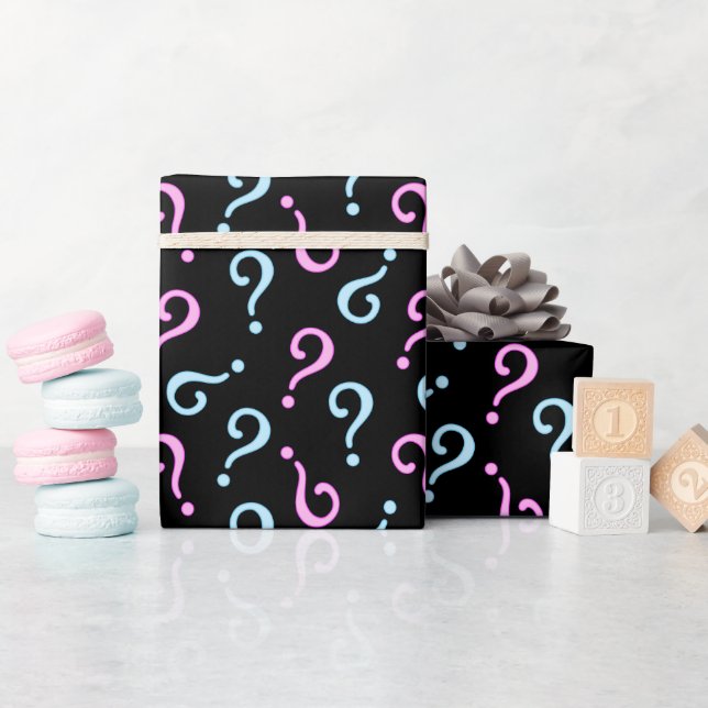 Pink oder Blue Baby Reveal Geschenkpapier (Babyparty)
