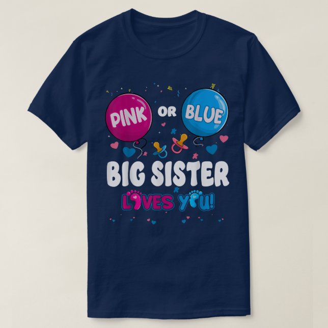 Pink oder Blue Balloon Big Brother Lieben Sie Gesc T-Shirt (Design vorne)