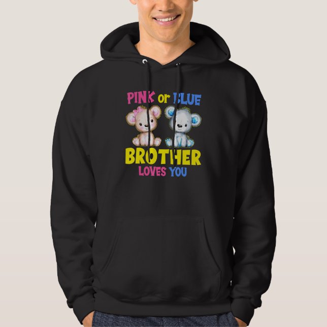Pink oder Blue Brother Lieben Sie Geschlecht zeige Hoodie (Vorderseite)