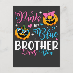 Pink oder Blue Brother Lieben Sie Pumpkin Baby Postkarte