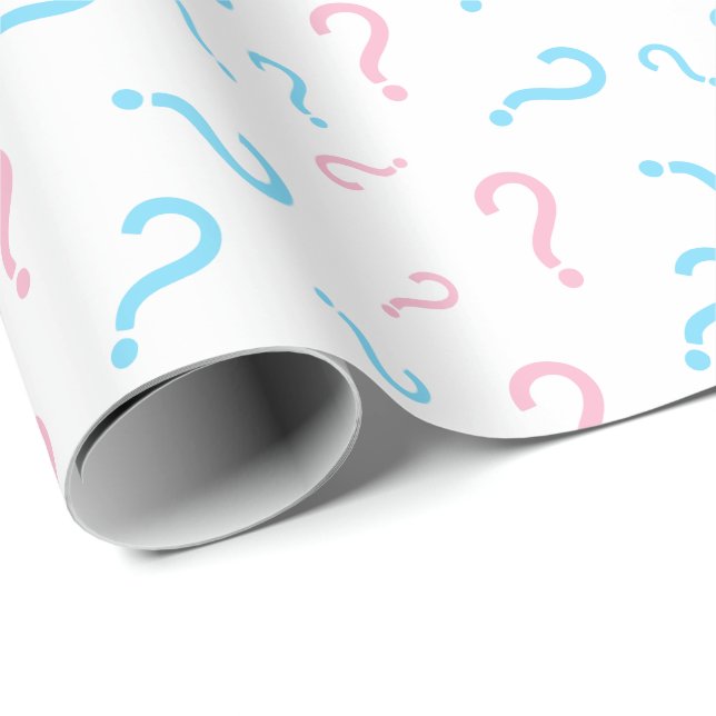 Pink oder Blue Gender Reveal Wrapping Paper Geschenkpapier (Rolleneckpunkt)