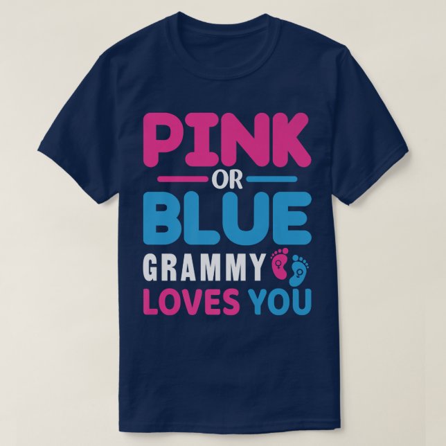 Pink oder Blue Grammy Lieben Ihr Baby Gender Revea T-Shirt (Design vorne)