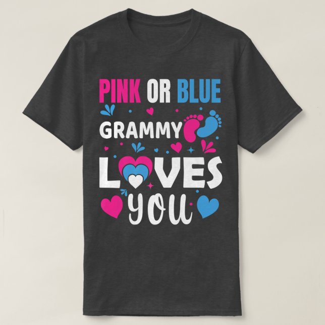 Pink oder Blue Grammy Lieben Ihr Baby Gender Revea T-Shirt (Design vorne)