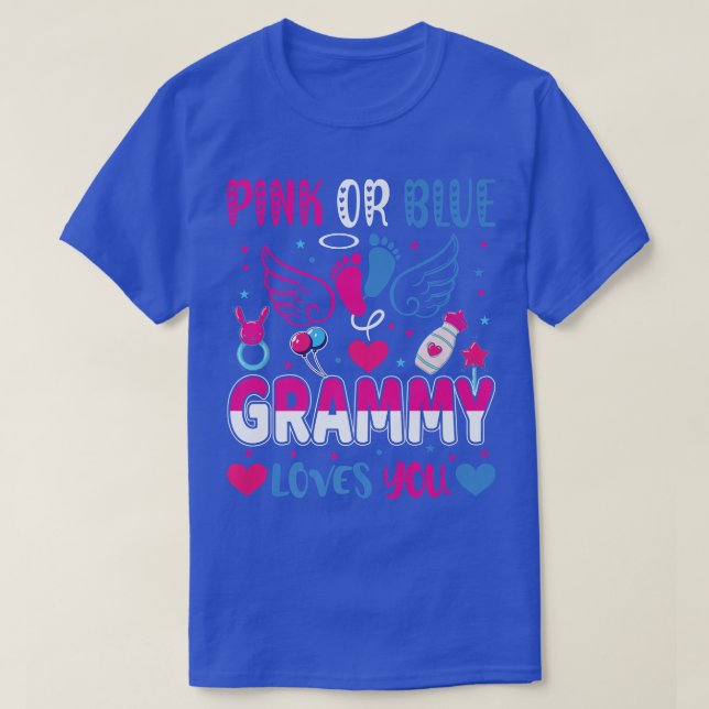 Pink oder Blue Grammy Lieben Ihr Baby Gender Revea T-Shirt (Design vorne)