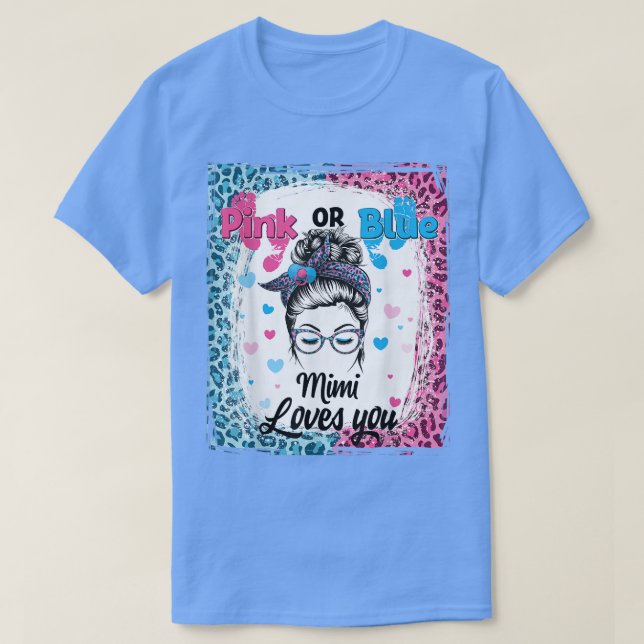 Pink oder Blue Mimi Messy Bun gebleicht Geschlecht T-Shirt (Design vorne)