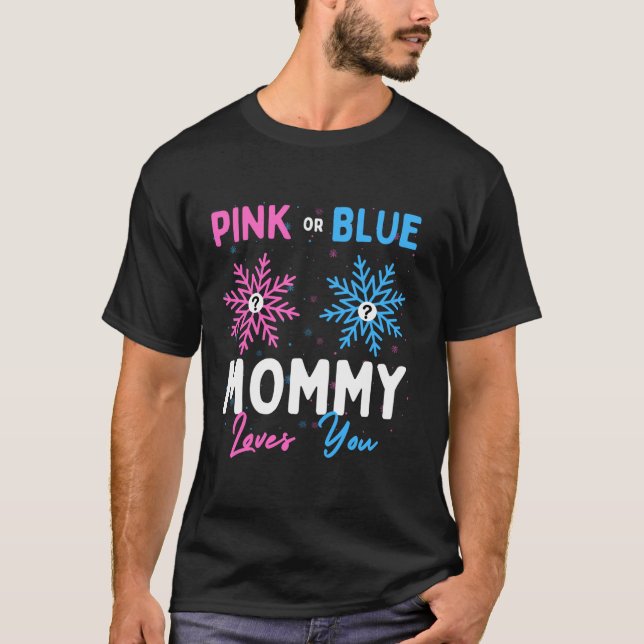 Pink oder Blue Mommy Lieben You Snowflake Baby Gen T-Shirt (Vorderseite)