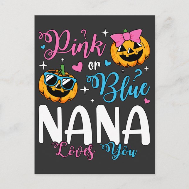 Pink oder Blue Nana Lieben Sie Pumpkin Baby Postkarte (Vorderseite)