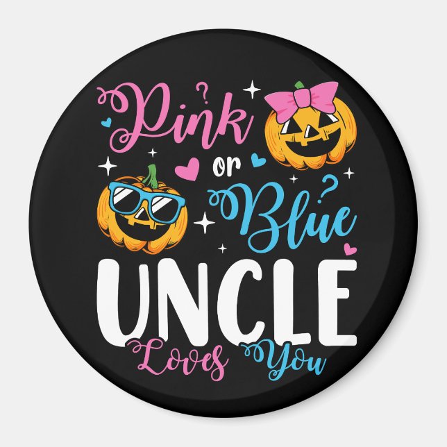 Pink oder Blue Onkel Lieben Sie Pumpkin Baby Circl Magnet (Vorne)