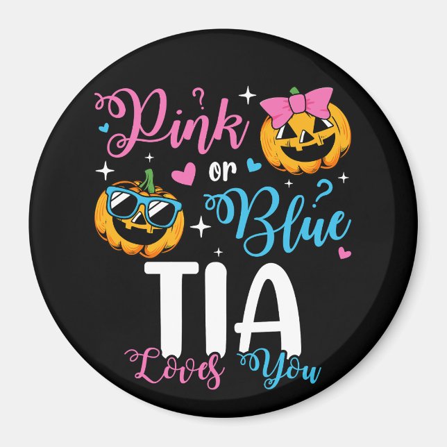 Pink oder Blue Tia Lieben Sie Pumpkin Baby Circle Magnet (Vorne)