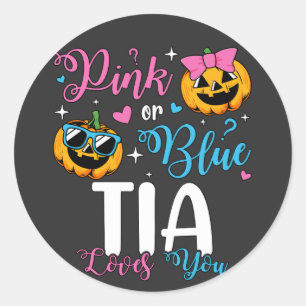 Pink oder Blue Tia Lieben Sie Pumpkin Baby Runder Aufkleber