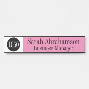 Pink Office Door Sign Long 10" Name Plate Türschild