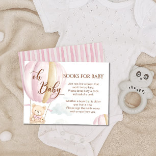 Pink Oh Baby Bear Heißluftballon Bücher für Baby Begleitkarte