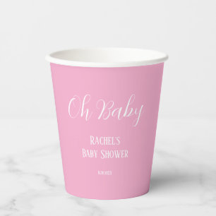 Pink Oh Baby Girl Babydusche Skript Niedlich Moder Pappbecher