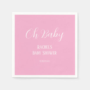 Pink Oh Baby Script Niedlich Modern Girl Baby Dusc Serviette