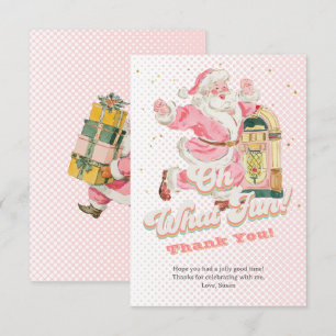 Pink Oh, was Spaß Retro Groovy Santa Claus Geburts Dankeskarte