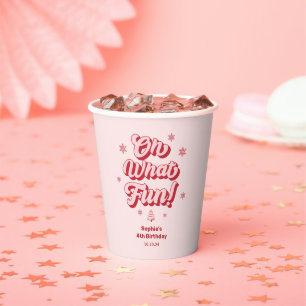 Pink Oh, was Spaß Weihnachten Geburtstag Pappbecher