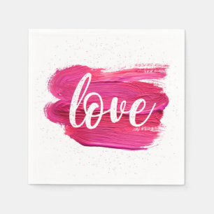 Pink Oil Paint Liebe Zitat Design Serviette