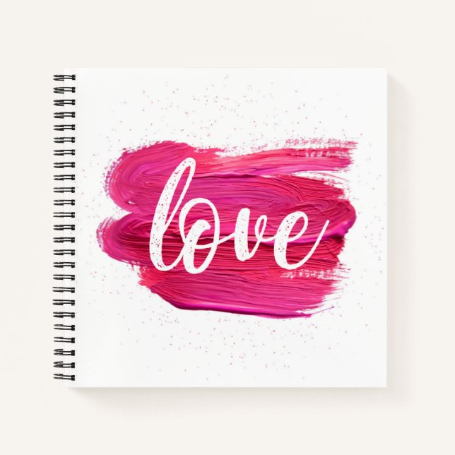 Pink Oil Paint Liebe zitieren Design modern minima Notizbuch (Vorderseite)