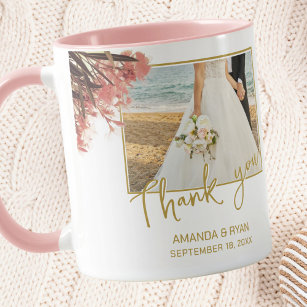 Pink Oleander Blume Foto Danke Hochzeit Tasse