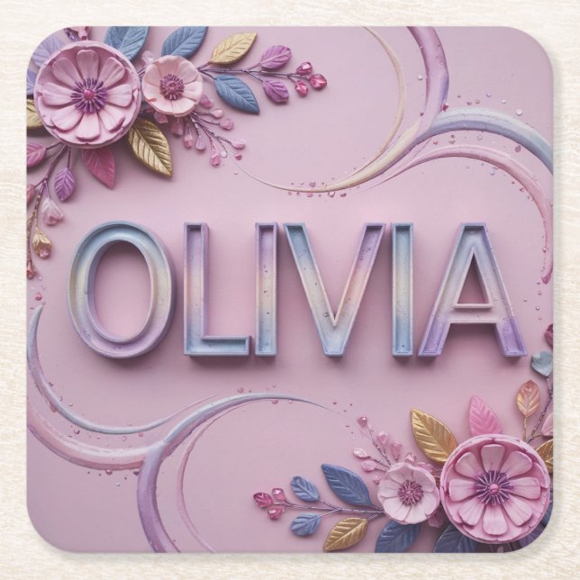 Pink Olivia Untersetzer Set (Vorderseite)