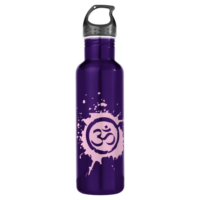 Pink Om Bio Planet Custom Trinkflasche (Vorderseite)