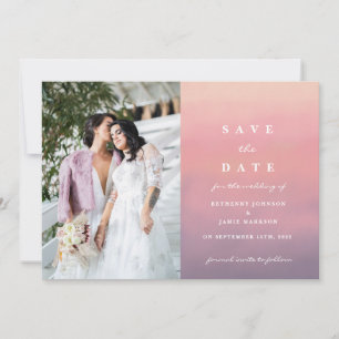 Pink Ombre Boho Save the Date Minimalistisch Dankeskarte