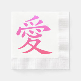 Pink Ombre Chinesische Liebe Symbol Serviette