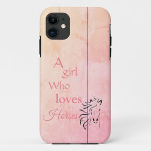 Pink Ombré Girl Who Liebe Pferde Script Girly Case-Mate iPhone Hülle