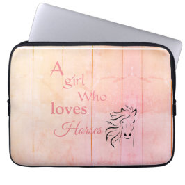 Pink Ombré Girl Who Liebe Pferde Script Girly Laptopschutzhülle