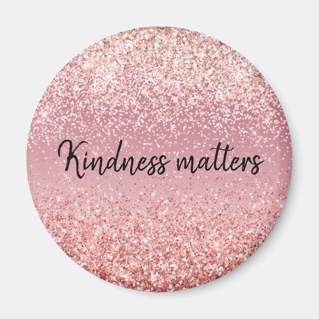 Pink Ombre Glitzer Kindness Magnet (Vorne)