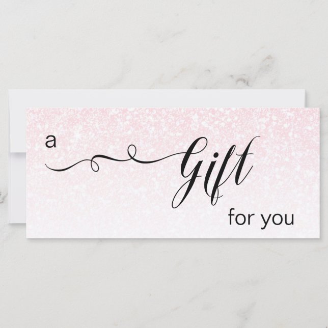 *~* Pink Ombre Glitzer Trendy Pastel Gift Card (Vorderseite)