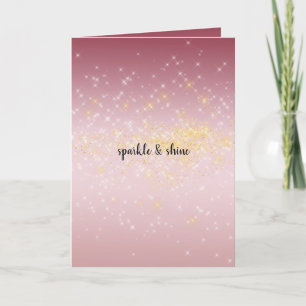 Pink Ombre Gold White Glitzern Karte