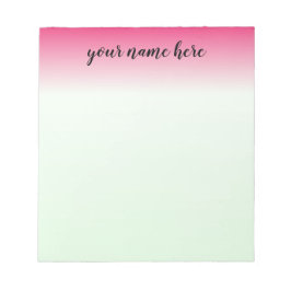 Pink Ombre Personalisiert Notepad Notizblock