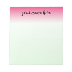 Pink Ombre Personalisiert Notepad Notizblock