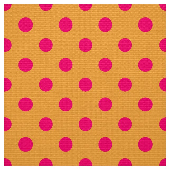 Pink On Orange Polka Dots Pattern Design  Stoff (Muster)