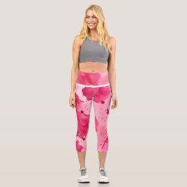 Pink on Pink Abstract Capri Leggings