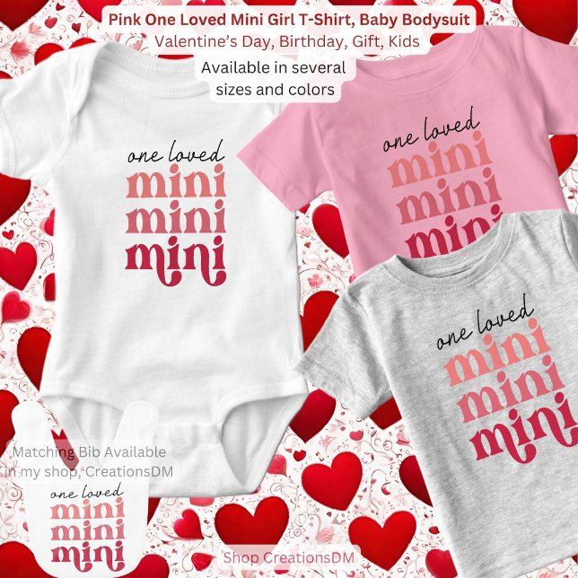 Pink One Love Mini Girl T - Shirt, Baby Strampler (Von Creator hochgeladen)
