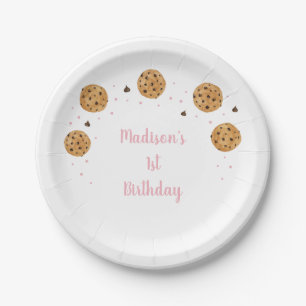 Pink One Sweet Cookie Erster Geburtstag Pappteller
