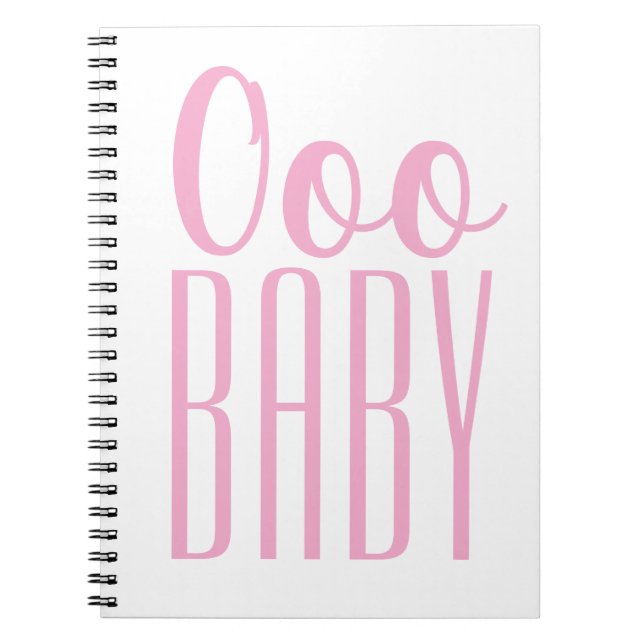 Pink Ooo BABY: Baby Shower Geschenkpreis Notizblock (Vorderseite)