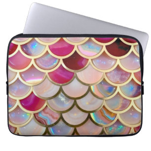 Pink Opal Iridescent Mermaid Scales Laptopschutzhülle