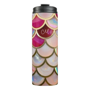 Pink Opal Iridescent Mermaid Scales Thermosbecher