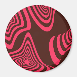 Pink, optic, trendy, cool abstract geometric shape magnet
