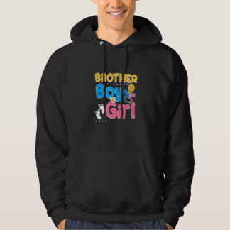 Pink or Blue Brother Loves You Best Brother Ever B Hoodie
