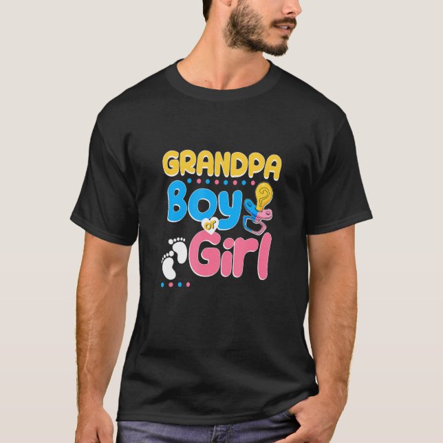 Pink or Blue Grandpa Loves You Best Grandfather Ev T-Shirt (Vorderseite)