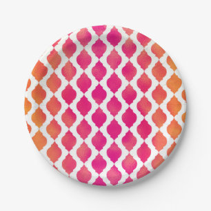 Pink & Orange Arabische Marokkanische Glam-Party Pappteller