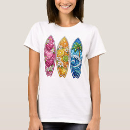 PINK ORANGE BLAUE JUWELENOPTIK SOMMER SURFBRETTER T-Shirt