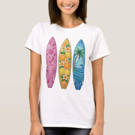 PINK ORANGE BLAUE JUWELENOPTIK SOMMER SURFBRETTER T-Shirt